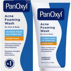 PanOxyl Acne Foaming Wash Benzoyl Peroxide 10% Maximum Strength Antimicrobial, 5.5 Oz