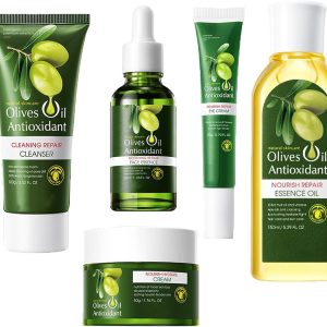 Olive Oil for Skin, 5Pcs Olive Oil Face Skincare Kit, Skin Care Products Set With Olive Oil for Face and Body, Skin Care Routine Kit for Women, Olive Oil Moisturizer, Skin Care for Dry Skin