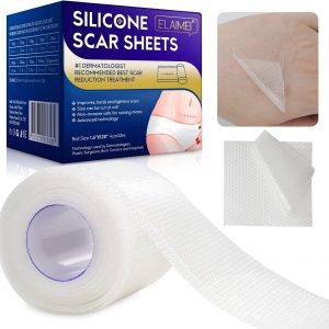 Clear Silicone Scar Sheets (1.6” x 120”), Medical Grade Soft Silicone Scar Tape Roll, Reusable Scar Silicone Strips, Professional Scar Removal Sheets for C-Section, Surgery, Burn, Keloid, Acne et